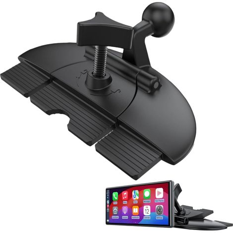 Support sans fil pour Apple CarPlay avec lecteur CD, support rond pour autoradio, portable, support GPS, voiture, CarPlay, support de tableau de bord