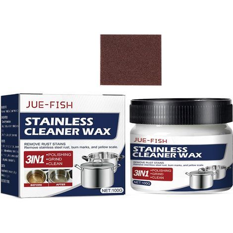 Cire de polissage pour métaux ménagers 100 g, nettoyant dégraissant multi-usages pour casseroles, lavabos et cuisinières (1/5)