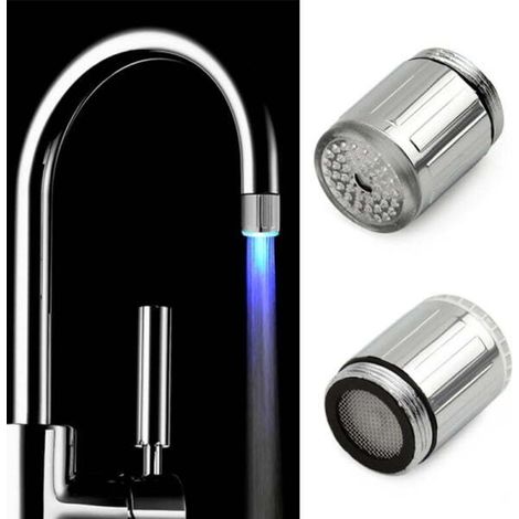 Aérateurs de robinet de cuisine de pommeau de douche de lueur changeante colorée de lumière de robinet d'eau de LED (1/4)
