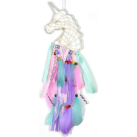 Carillons éoliens, attrape-rêves licorne, décoration de chambre licorne, décoration murale pour chambre de fille (1/5)