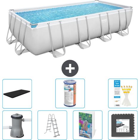Bestway Bestway Power Steel Rectangulaire - 488x244x122 cm - 8-pièces  S563