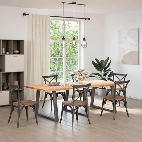 Maison Exclusive - Esstisch Beine V-Form 3 Stück Anthrazit 100x(7