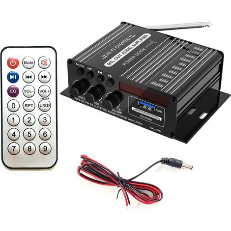 Mini AK370BT 5.0 Bluetooth Amplifier with USB Flash Drive, SD Card, FM Radio, and Telescopic Antenna DC 12V Car and Home Amplifier -- Mini 370BT (1/3)