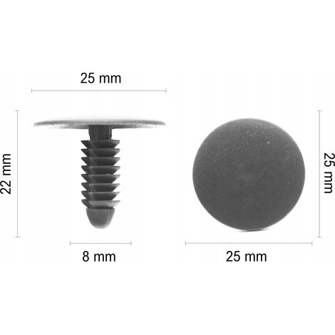 1x tapa para pasador de tapicería del revestimiento del techo de 8 mm (1/5)