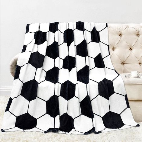 Couverture Football - Flanelle Polyester - 130 x 150 cm - Pour Canapé Lit Voyage - 1 Pièce (1/5)