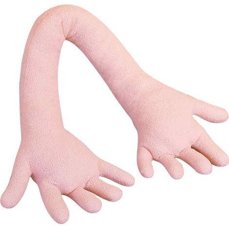 Coussin de main en polaire amusante Kafsov, peluche, oreiller long, oreiller pour les jambes, rose (1/5)