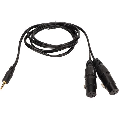 Câble Y 3.5mm Jack Mâle vers Double XLR Femelle 1.5m - Adaptateur Audio pour Enregistrement, Mixage, PC et Smartphone (1/5)