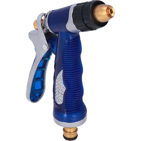 Lance d'arrosage de jardin en PVC et laiton, pistolet à eau manuel pour espaces verts publics et maison, bleu (1/5)
