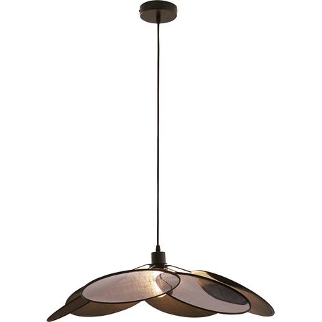 Lampe lampadaire suspension métal / tissu noir (1/5)