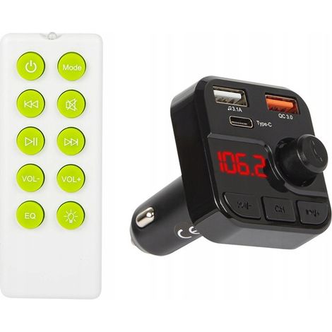 Trasmettitore FM, Bluetooth 5.0, caricatore USB 3.1A (1/3)