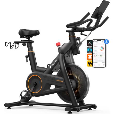 MERACH Heimtrainer für Zuhause, Fitnessbike mit LCD-Display bis 158 KG, bequeme und leise, verstellbarer magnetischer Widerstand, Heimfitness