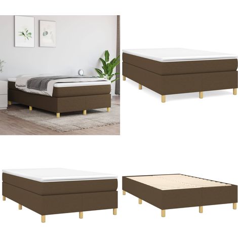 Bettgestell ohne Matratze Dunkelbraun 120x200 cm Stoff - Bettes Gestell - Doppelbett - Holzrahmen - Lattenrost - Stoffbettwäsche - Home & Living (1/5)