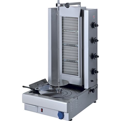 Gril à kebab à gaz avec 4 zones de chauffage, moteur inférieur, 70 kg 480x630x1195 mm - VIRTUS