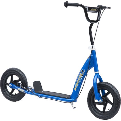 Trottinette enfant 30 cm - Patinette avec guidon réglable, frein, béquille, pneus acier - Bleu - À partir de 5 ans (1/5)