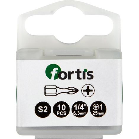 Bit Torsion 1/4" DIN3126 C6,3 PH1x25mm 10er Pack FORTIS (1/4)