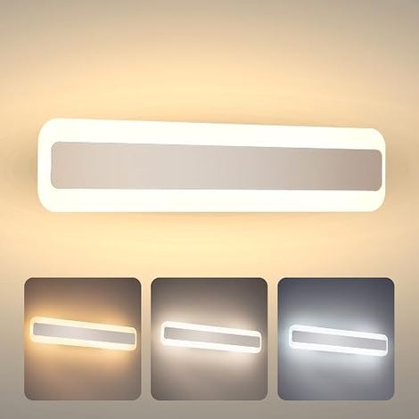14W Lampe Miroir Salle de Bain 40CM 1050LM Luminaire Salle de Bain 230V Blanc Chaud 3000K Blanc Neutre 4000K Blanc Froid 6000K Applique [Classe énergétique E] (1/5)
