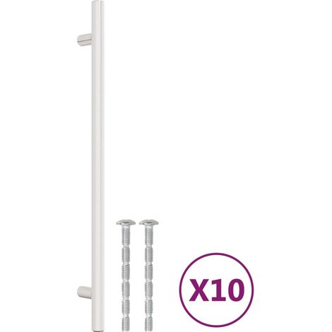Poignées d'armoire 10 pcs Poignée de meuble argenté 224 mm acier inoxydable CFW50010 (1/5)