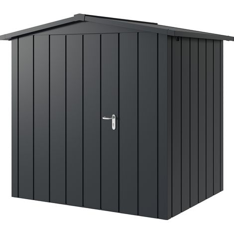 Hörmann Metall-Gerätehaus "Juno" mit Satteldach, JSD4 - Modern, 214 x 166 cm (B x T), anthrazit, 1-flüglige Tür, Anschlag links (1/5)