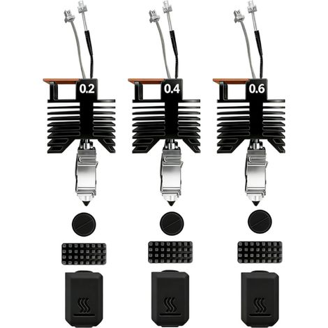 Hotend de remplacement pour imprimante 3D Snapmaker U1, buse 0.2mm 0.4mm 0.6mm 48W, Kit d'extrémité chaude en céramique à chauffage rapide, 3 pièces (1/5)