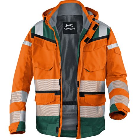 Kübler Wetterjacke REFLECTIQ SYMPATEX PSA 2 warnorange/moosgrün Gr. XL (1/2)