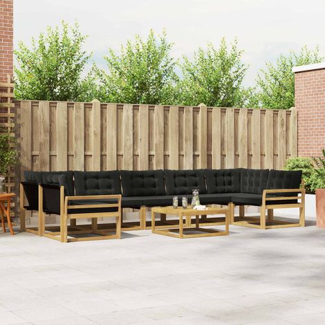 vidaXL Outdoor-Sofagarnitur 8 pcs Weiß und Schwarz 79 x 79 x 37 cm (1/5)