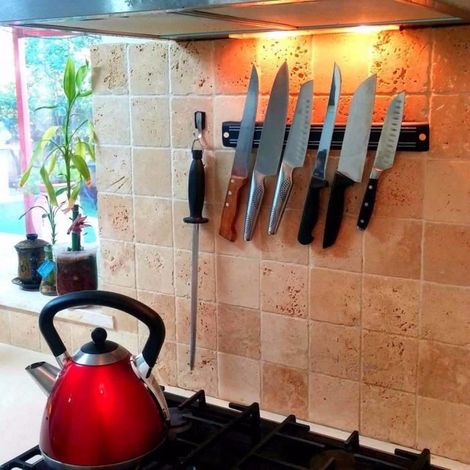 Couteau de cuisine magnétique mural Support de barre magnétique Support d\'affichage Strip 33cm - Return 3017 (1/4)