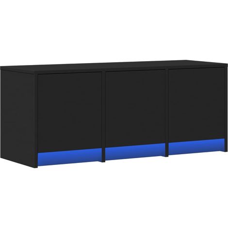Porta TV multimediale scaffale per televisione televisione buffet sala da pranzo soggiorno camera da letto con LED 97 x 34 x 40 cm multistrato nero 020026459