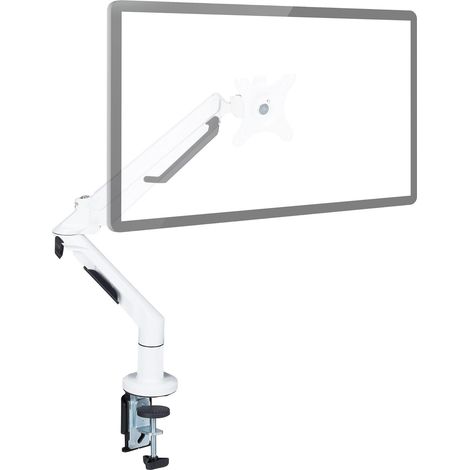 Relaxdays Supporto Monitor Singolo, 1 Braccio per Schermi da 17-36 Pollici, VESA 75/100, Flessibile, Inclinabile, Bianco, Acciaio, 1 pz (1/5)