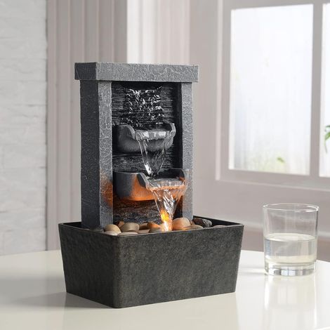 Fontaine d'intérieur 21097, résine, 18 x 13 x 25.4 cm, 1.92 kg, Pompe Submersible Silencieuse, Robuste, Relaxation, Décoration Maison/Bureau (1/5)