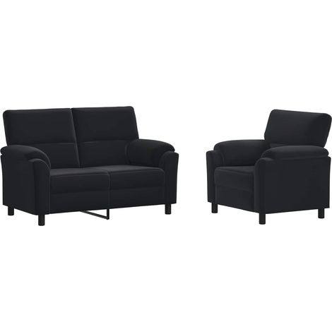 Sofa-Set 2 pcs Schwarz Samt vidaXL (1/5)