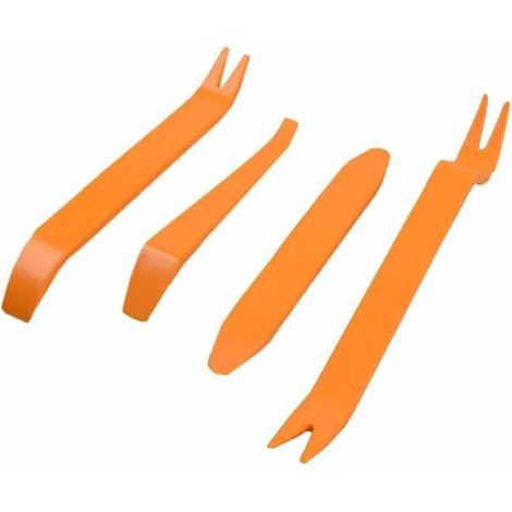 Outil de Pied de biche en Plastique de Panneau d'autoradio 4 pièces, Outil de Suppression Audio, utilisé pour la Modification Audio du Panneau de Porte de Retrait de Tableau de Bord (1/4)