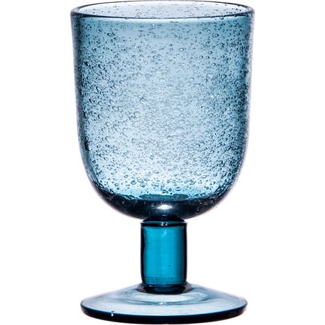 Table Passion - Verre à pied 28 cl Luberon bullé bleu (lot de 6) (1/3)