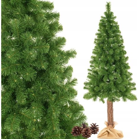 ALBERO DI NATALE ARTIFICIALE SU TRONCO PINO VERDE GRANDE 220cm