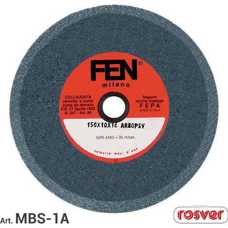 Mole a Smusso Corindone Grigio - Rosver - MBS D.200x10x20 Gr.A80P T.204 Conf.3pz