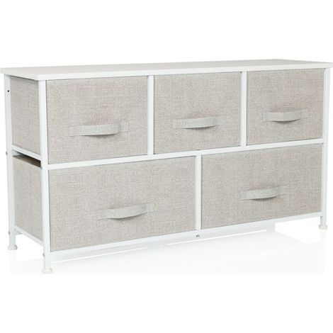Kommode FOLDAR 100x30x55cm 5 Fächer grau hjh LIVING