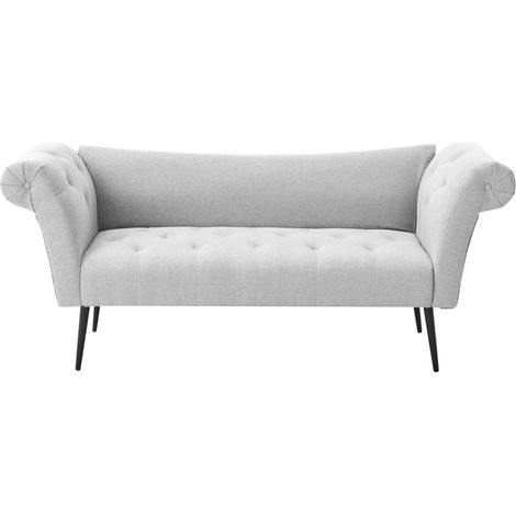 Chaise Longue in tessuto Grigio chiaro e Gambe Dorate Nantilly