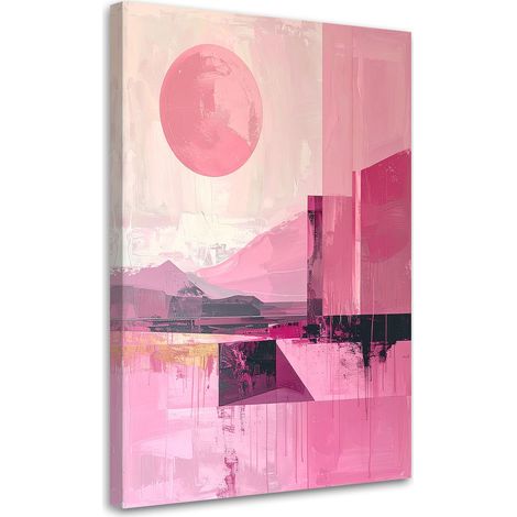 Cuadro en Lienzo Abstracción moderna rosa estilo boho 20x30 (1/5)