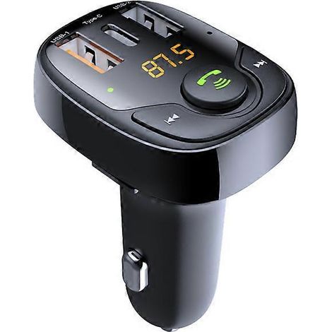 Émetteur FM pour voiture, adaptateur Bluetooth pour autoradio, chargeur rapide pour voiture avec 3 ports USB (1/5)