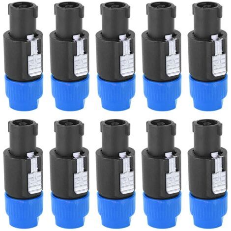 Connecteur de haut-parleur audio 10pcs C NL4FC Connecteur de câble de bougie Speakon (bleu) étanche à 4 broches (bleu) (1/5)