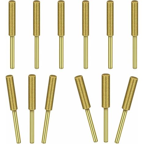 Affûtage Chaîne Tronçonneuse 12 Piezas Lime Chaine Tronconneuse Dure Plus Longtemps Taille assortie 5/32" 3/16" 7/32" pour Affûter les Lames de Tronçonneuse Rapidement et Facilement,