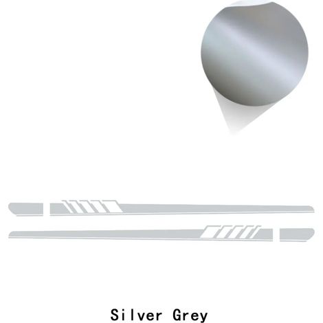 (Gris argenté - Pour A3) 2 autocollants en vinyle pour bas de porte de voiture de sport de course, compatibles avec Audi (1/4)