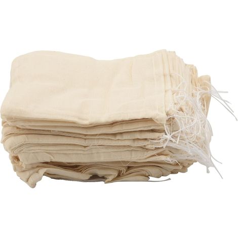 200er-Pack Baumwoll-Musselin-Beutel mit Kordelzug, Mehrzweck-Aufbewahrungstasche für Teepartys und Hochzeitsgeschenke (10,2 x 15,2 cm) (1/5)