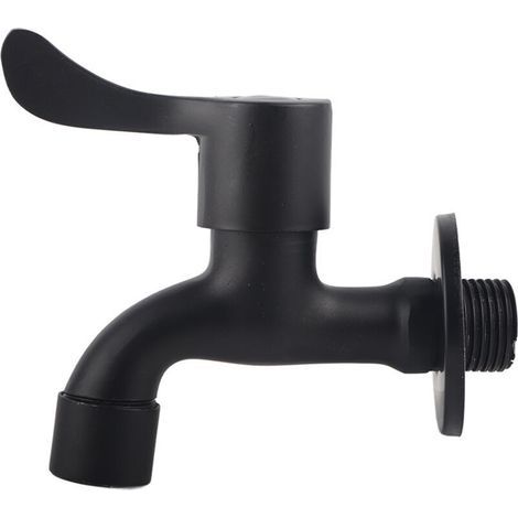 Robinet d'eau de jardin à montage mural noir en acier inoxydable 304 pour salle de bain (piscine à vadrouille) (1/4)