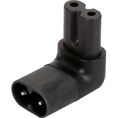 IEC 320 2-Pin C7 Buchse auf C8 Stecker 90 Grad rechtwinkliger Netzadapter