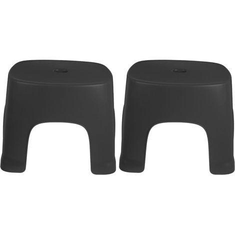 Lot de 2 Marchepieds de Toilette Antidérapants en PVC Noir, Petit Tabouret Stable pour Salle de Bain et Bureau, Repose-Pieds Pratique pour Adultes et Garçon et Filles, Escabeau (1/5)