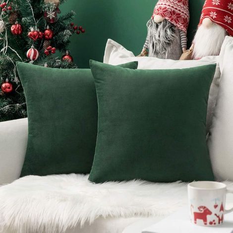 2er-Set Samtkissenbezüge, dekorative Kissenbezüge für Sofakissen, Lendenkissen, Dekokissen, mit Reißverschluss für Sofa, Schlafzimmer, Auto (1/5)