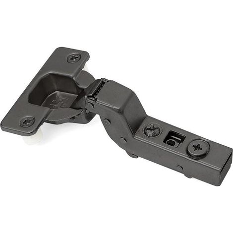 bisagra puma 35 clip cam 110º con piston acabado grafito con taco de montaje directo codo superacodado