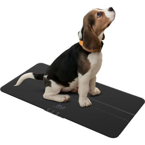 Pèse-chien numérique pratique, 69 x 33 cm, Balance Numérique Animaux de compagnie 3,7 V Pèse Animal 500 mAh, avec écran LED et verrouillage automatique du poids, câble USB, pour chiens et chats, noire