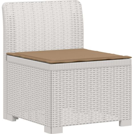Maison Exclusive - 1-Sitzer Garten-Sofa mit Kissen Rattan-Look PP (1/5)