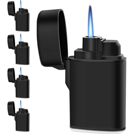 Mini Torch Lighter Windproof Jet Flame Butane Gas Pocket Refillable for Candles, Outdoor, Fireworks, Camping, Fireplaces, Gas Stoves, BBQ (1/5)